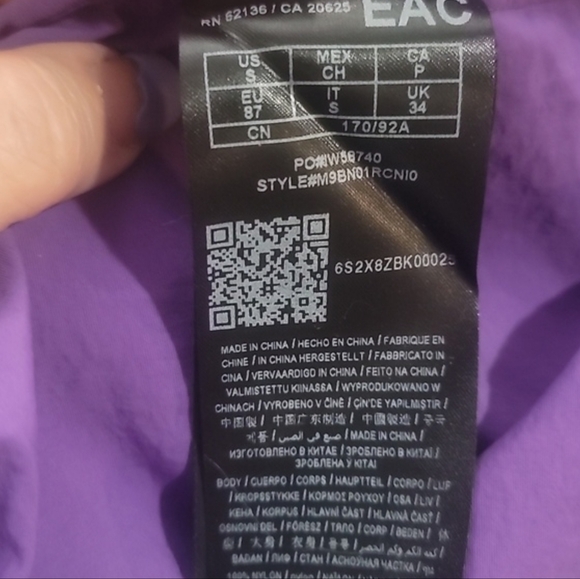 Guess Sport Purple “Love Potion” Reflective Tracksuit Set Jacket Pants Small nwt - Picture 4 of 10